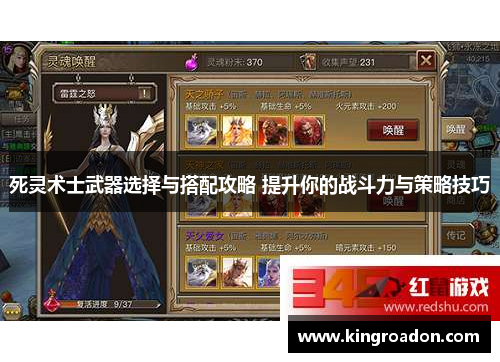 死灵术士武器选择与搭配攻略 提升你的战斗力与策略技巧